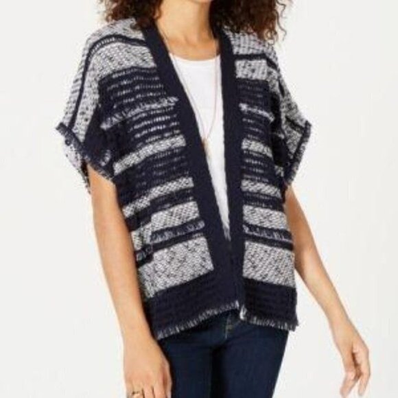 Style & Co Mixed-Knit Fringe-Trim Cardigan Size XS Bin E - Picture 8 of 8